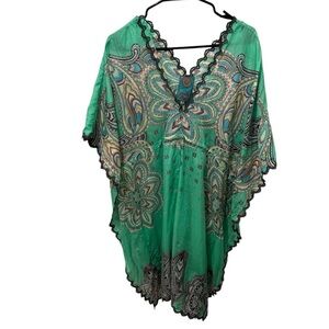 Johnny Was 100% Silk Kaftan Size Medium